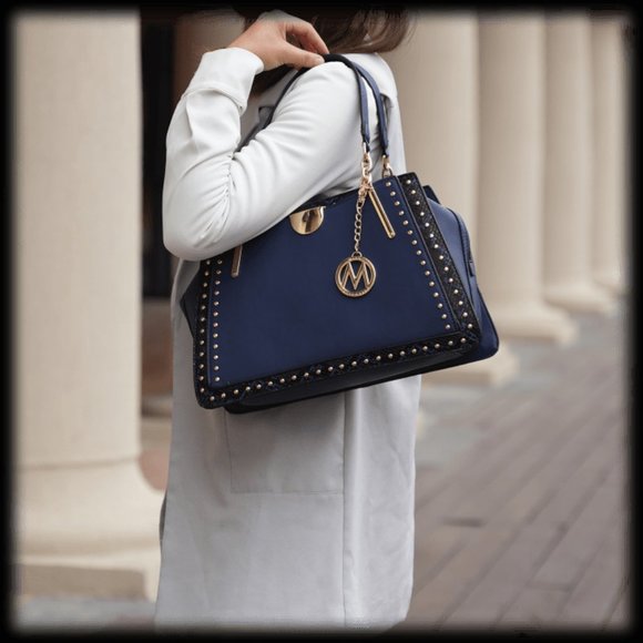 🍁NIB-MKF Collection Aubrey Vegan Leather Multi-Compartment Satchel - Picture 2 of 7